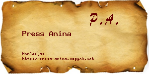 Press Anina névjegykártya
